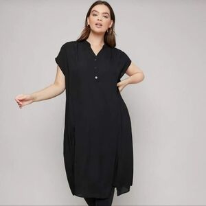SHEIN Curve Sheer Elegant Black Tunic Dress